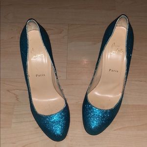 Christian Louboutin limited edition blue sparkle